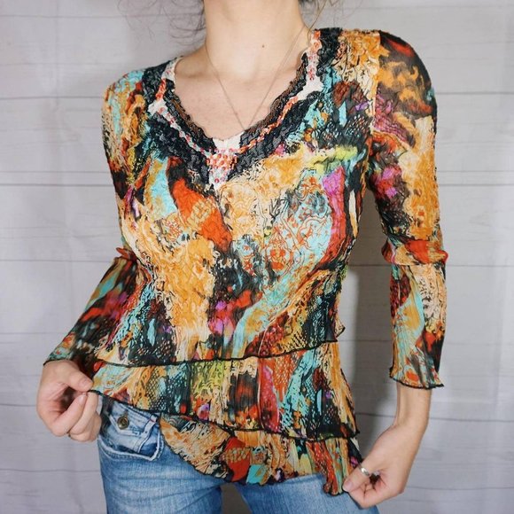 🍓Y2K DESIGNER WRINKLE SHIRT WITH LAYERS🍓 - Picture 2 of 4